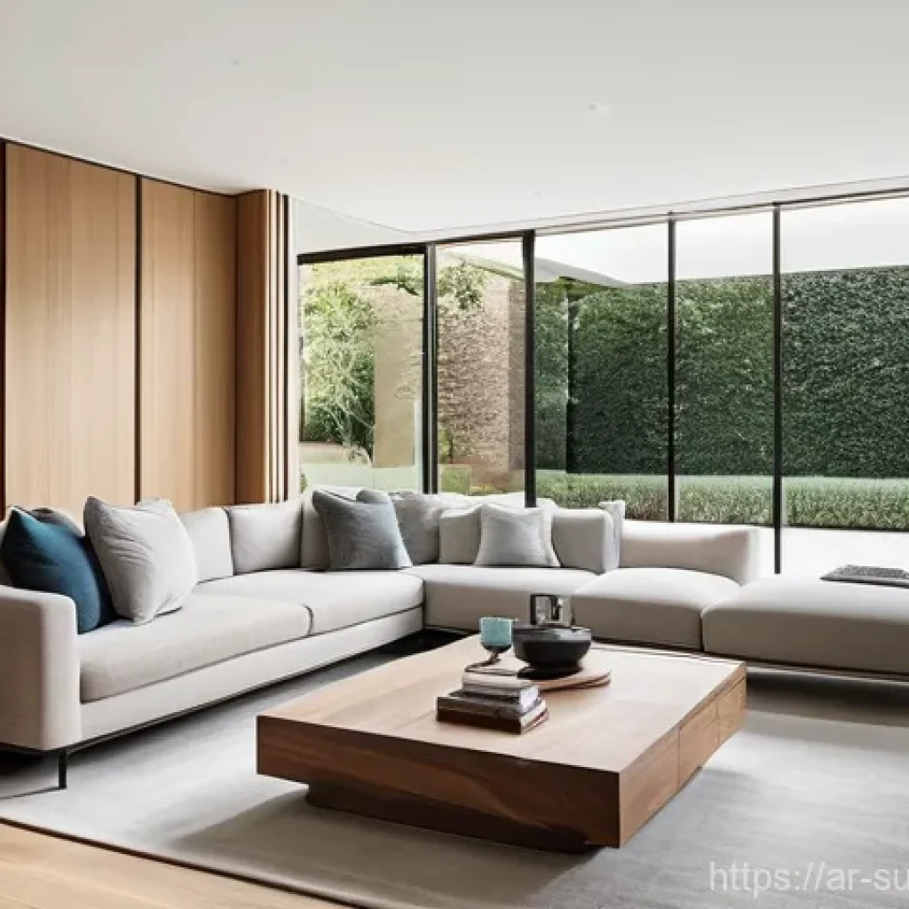 자연 채광을 극대화하는 홈 리노베이션 기법 - **A sun-drenched, modern open-plan living space.** The room features expansive, floor-to-ceiling win...